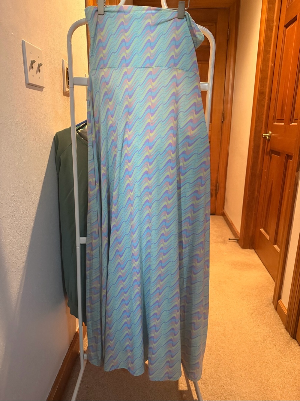 LuLaRoe Pastel Wave Maxi Skirt - Light Blue, Pink, Lavender